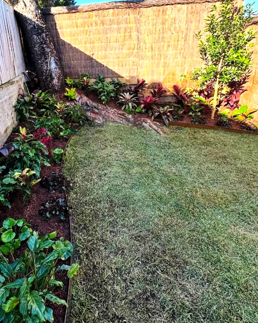 Backyard garden bed after Garden Art